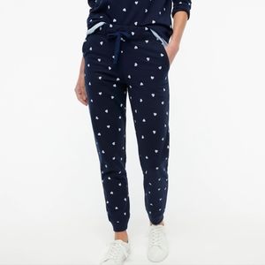 NWT J. Crew Mini Hearts Jogger Pant - Size S